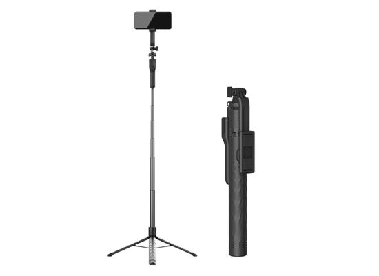 JMARY KT-239 1.75m Telescopic Selfie Stick Tripod Stand Cell Phone Clip Rotation Design Camera Mount Holder - Black